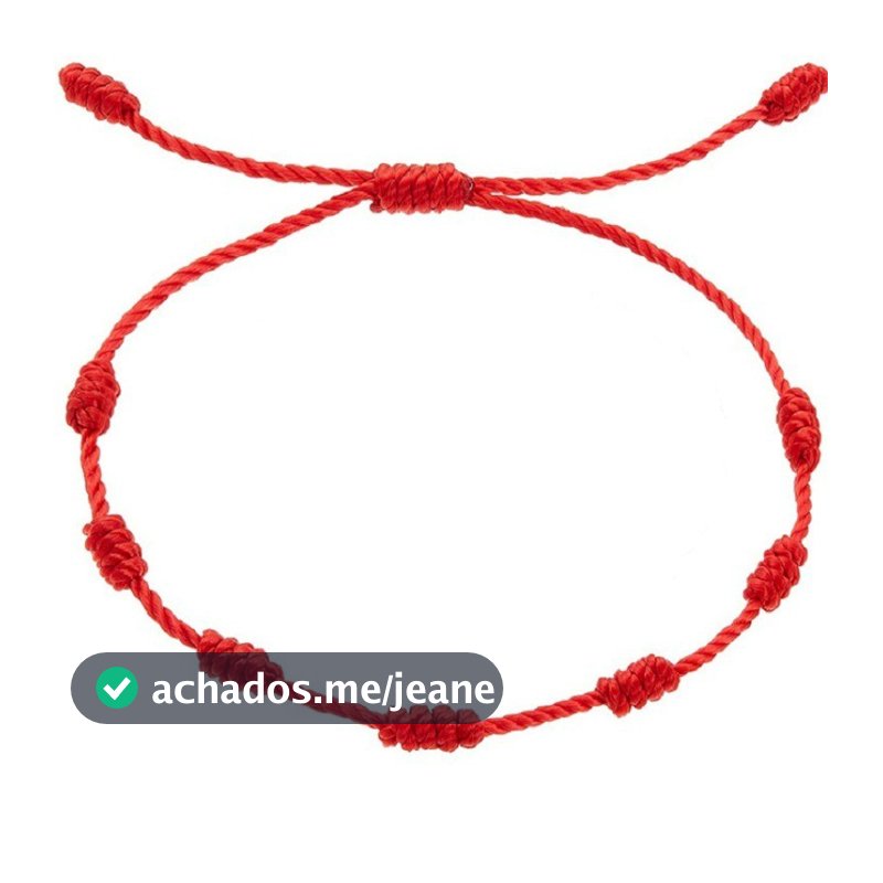 Pulseira Vermelha 7 Nós Kabbalah Contra Mal Olhado Inveja Adulto Regulável Kit