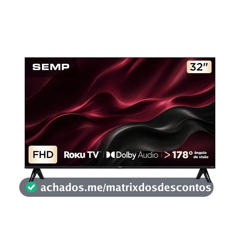 Smart TV 32 Polegadas Semp 32S42R Full HD LED Roku