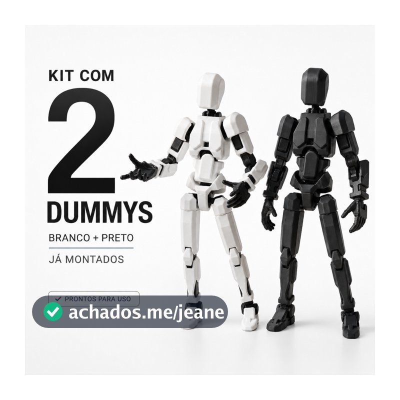 Kit 2 Boneco Articulado Dummy 13 Montado Brinquedo Infantil Figura Criativo Acessórios