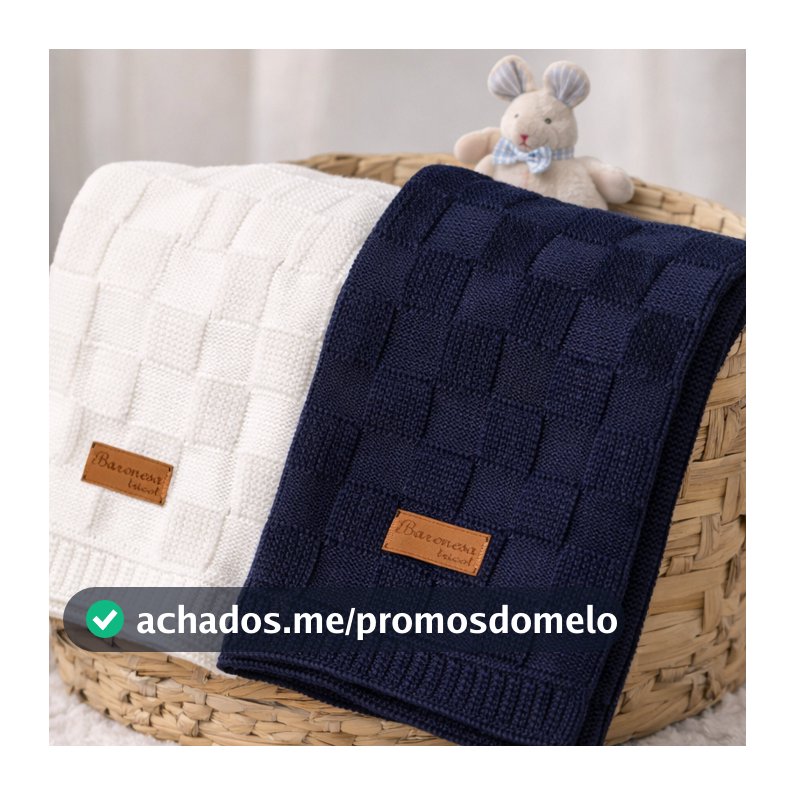 Kit 2 Manta Bebê Menina e Menino Tricot Maternidade Tricô Luxo Promoção Alta Qualidade