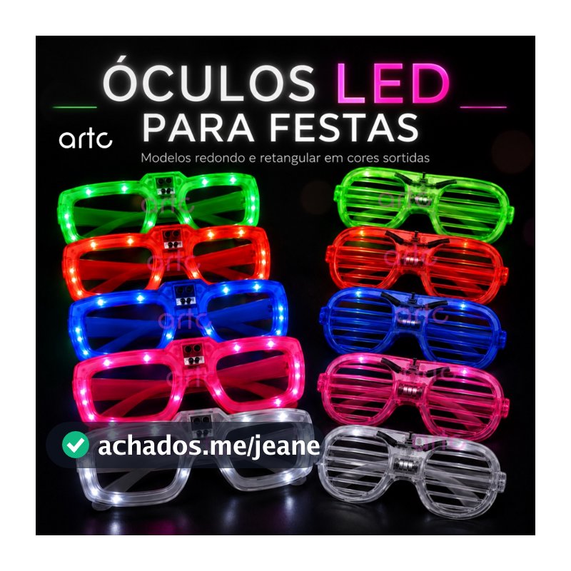 Kit  6 - 12 Óculos Neon Colorido Festas Casamento Raves Balada