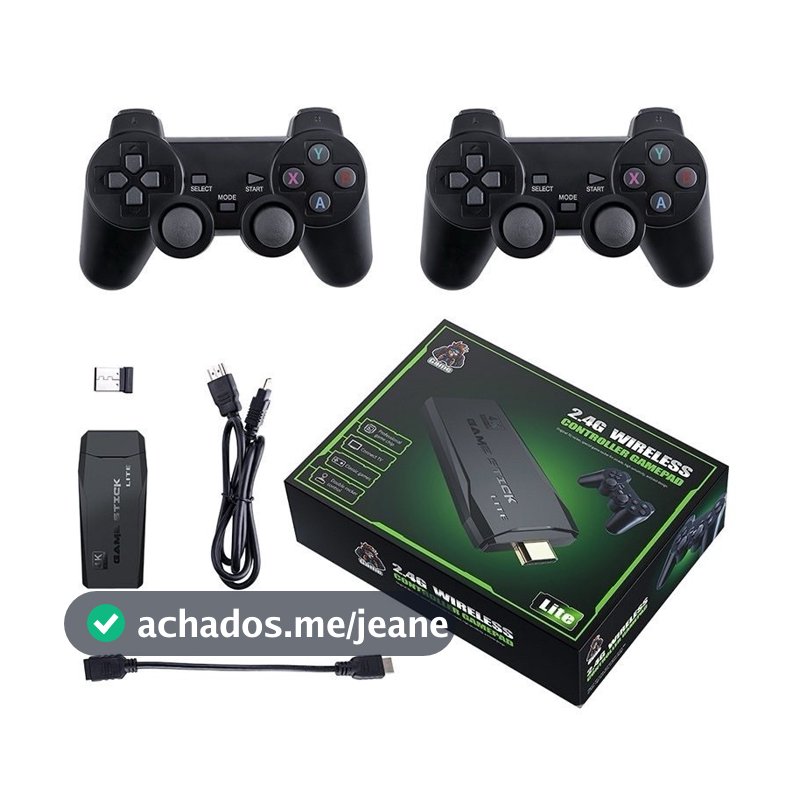 Video Game Stick 4k 10mil Jogos Retro 2 Controles Sem Fio Console Portatil Jogos Retro Antigo Original Envio Imediato