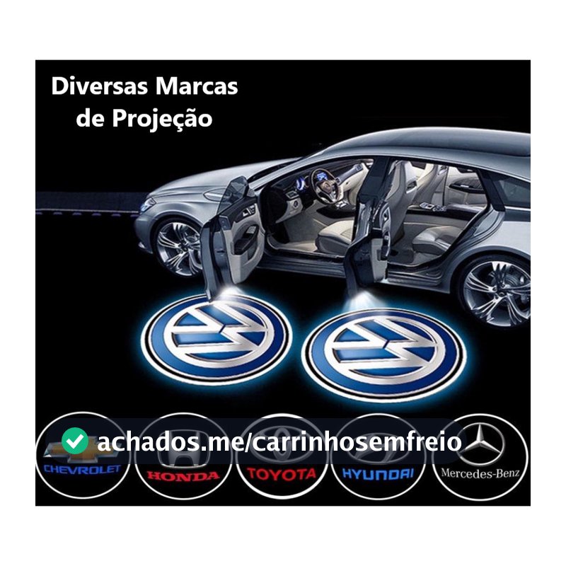 VL201 - 1 par Lâmpada LED Sem Fio Para Carro/Projetor De Luz Laser Bem-Vindo com Marca de Carro Universal Decorativo