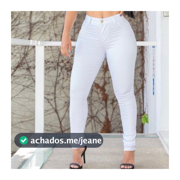 Calça Feminina Skinny Branca Conforto Casual Moda Tendência Elegante