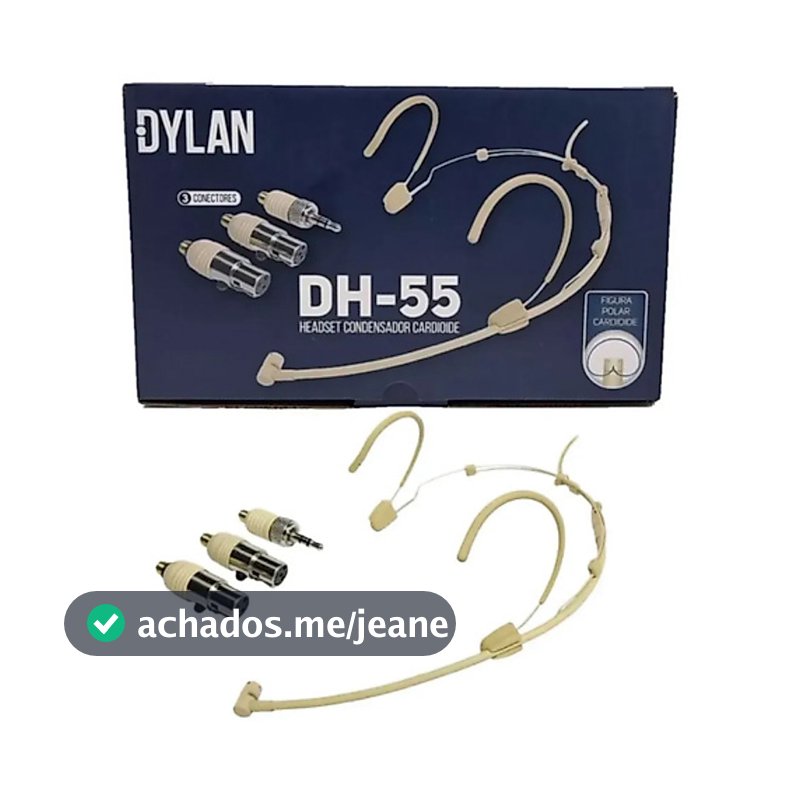 Microfone Headset Dylan Dh-55 Condensador Cardioide 3 Plugs