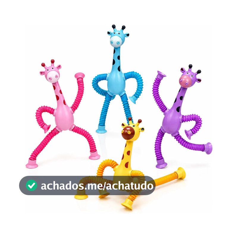 Kit 12 girafas estica e gruda pop it tubo brinquedo infantil lembrancinha festa brinde