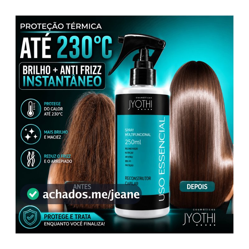 Spray Protetor Térmico Capilar Uso Obrigatório Para Chapa Secador Prancha Reconstrutor Capilar 250ml
