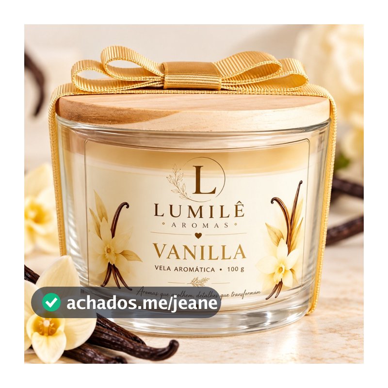 Vela Perfumada Vanilla Baunilha Premium 100g - Perfumada, Aromática e Artesanal