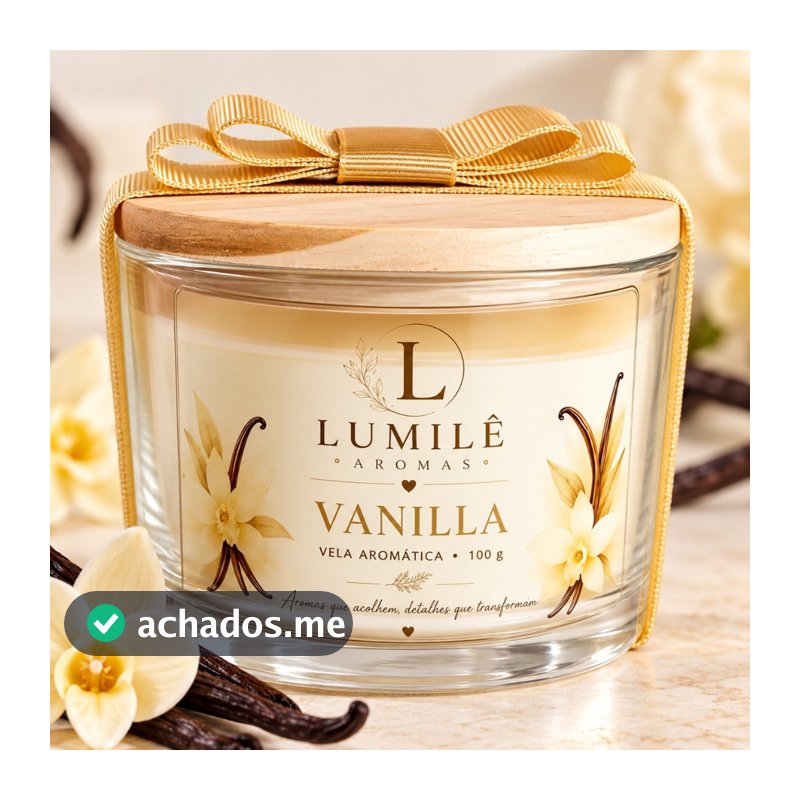 Vela Perfumada Vanilla Baunilha Premium 100g - Perfumada, Aromática e Artesanal