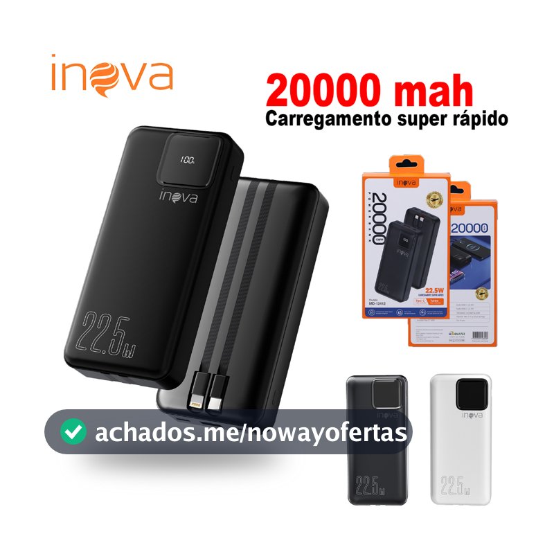 Inova Carregador Portátil 10000/20000mah Power Bank turbo carregador Usando iPhone Samsung Android