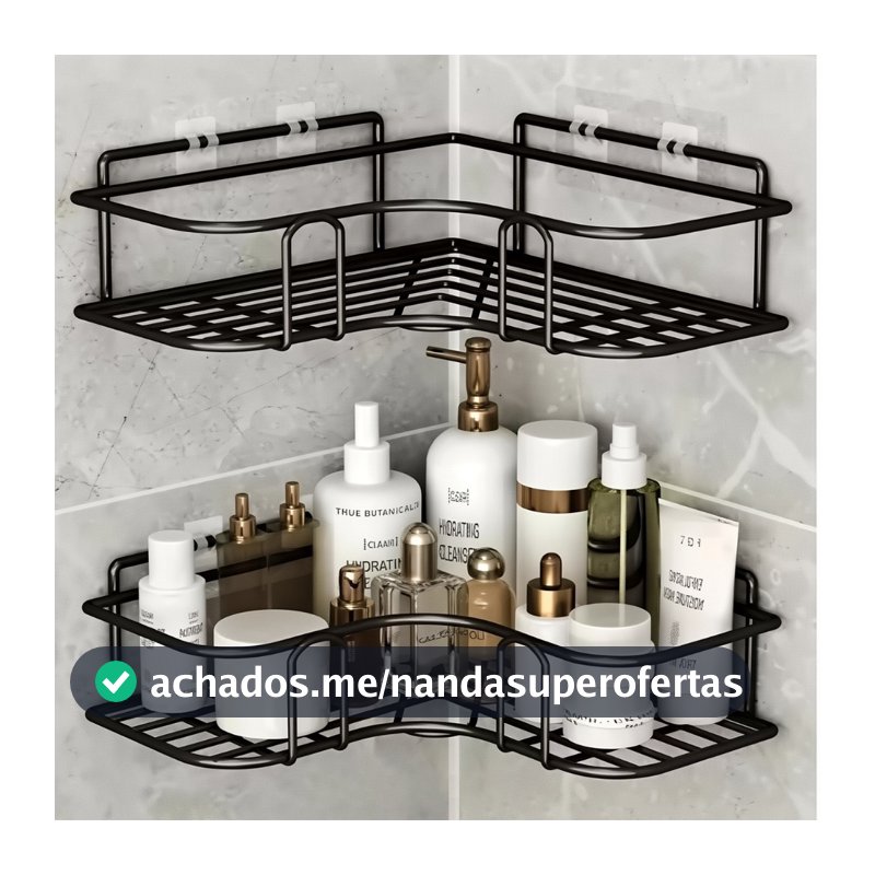 Suporte Organizador De Metal Rack De Parede Banheiro Cozinha Prateleiras Porta Shampoo