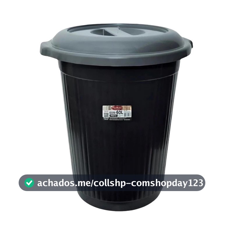 Cesto Lixeira Grande 60L com tampa– Robusta, Funcional e de Alta Qualidade