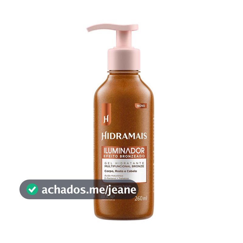Iluminador Bronze Hidramais 260ml Efeito Glow 3 em 1