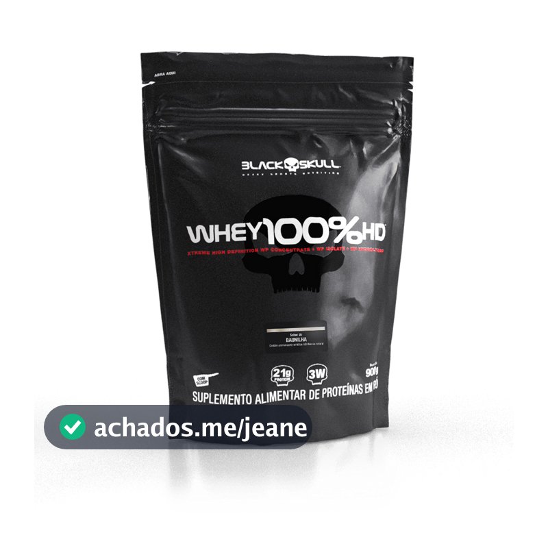 Whey 100% HD (WPC, WPI E WPH) - Refil 900g - Black Skull