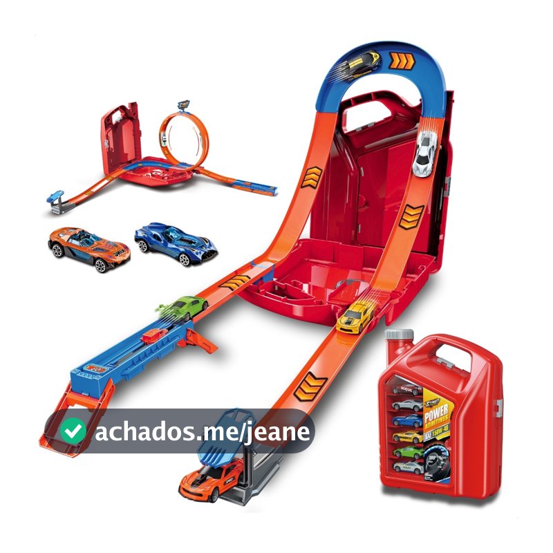 Pista de Corrida Carrinhos Looping 360 Lançador Brinquedo Infantil Maleta Portátil Radical Menino