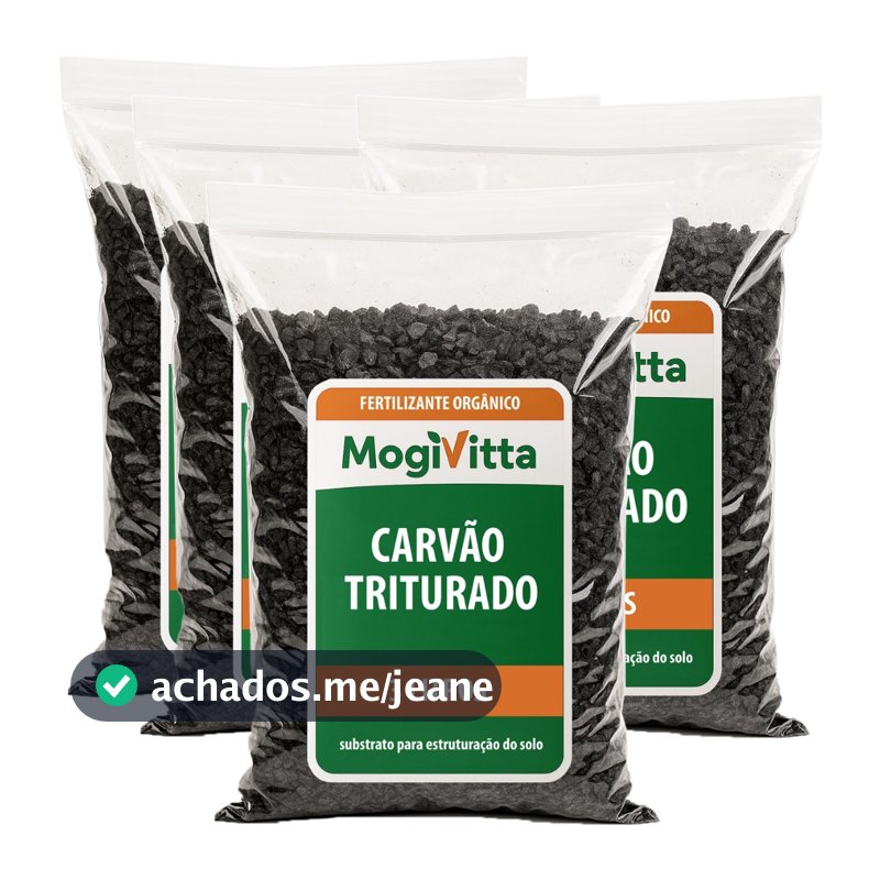 Carvão Vegetal Triturado Substrato 100% Orgânico Para Vasos Jardins Hortas Flores Horquideas