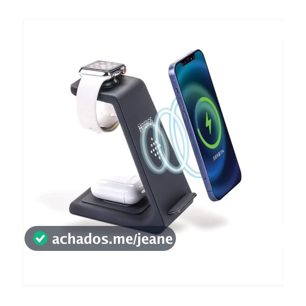 Carregador Sem Fio 20W por indução iPhone / Apple Watch seire 1 Ate seire 7 / AirPods 3 Em 1 hrebos hs-951