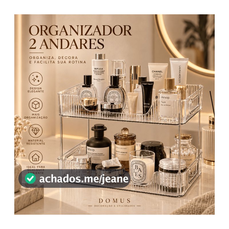 Organizador  Multiuso Prateleira Diamante Acrílico Porta Maquiagem Perfumes Cosmeticos