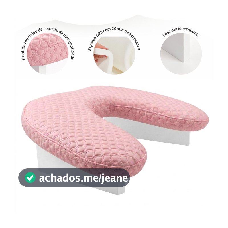 Apoio De Braço Mão Suporte Manicure Ergonômico Profissional Luxo Comfort - Rosa