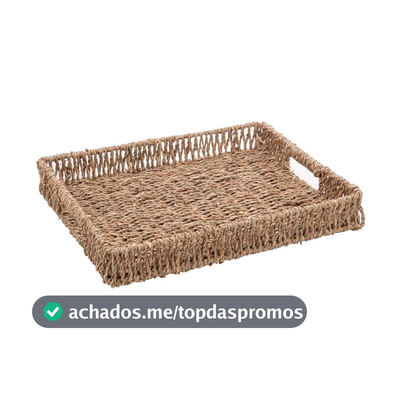 Bandeja Wolff de Sisal 34cm x 26cm x 4,5cm