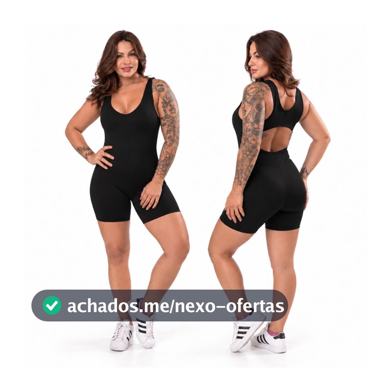 Macaquinho Suplex Curto Slim Fitness Academia Feminino