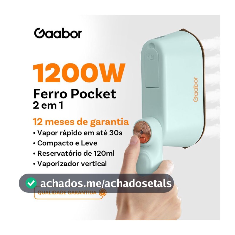 Gaabor Ferro Vaporizador Portátil Aquecimento Rápido Tamanho Pequeno Fácil de Guardar Vapor Top Clean HM-M01A
