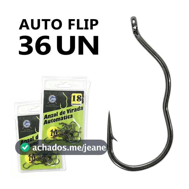 Auto Flip Anzol de Pesca 36 Unid Anzol Automático de Pesca anti-fuga com barba e olhal Aço Carbono