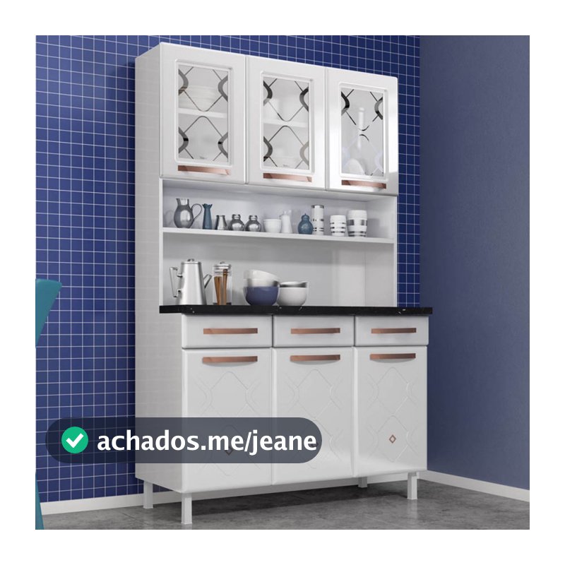 Cozinha de Aço Compacta Mirage New 6 Portas 3 Gavetas