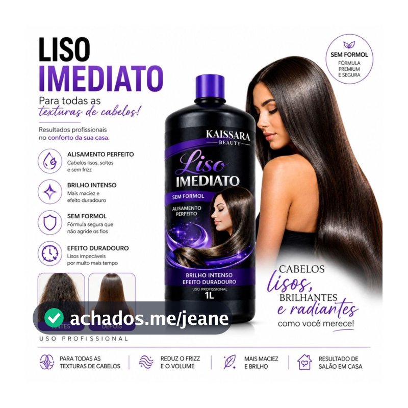 Progressiva Kaissara Liso Imediato Beauty Sem Formol 1L - Uso Profissional