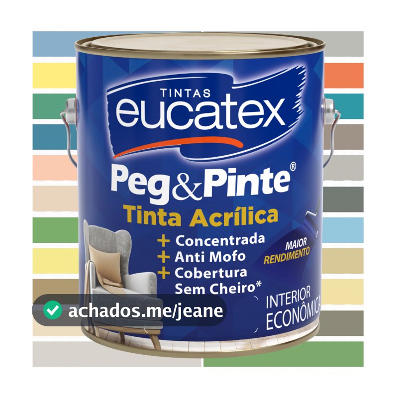 Tinta Acrílica Peg Pinte Econômica Antimofo Parede Teto Eucatex 3,6L