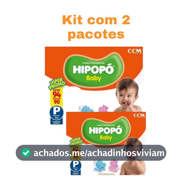 KIT FRALDA  HIPOPO C/2 PACOTES IDEAL PARA ESCOLINHA