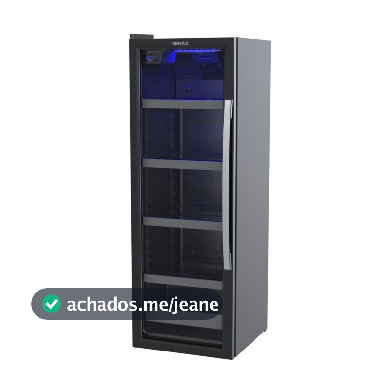 Cervejeira Expositora Venax Porta Invertida Blue Light 209L Preto