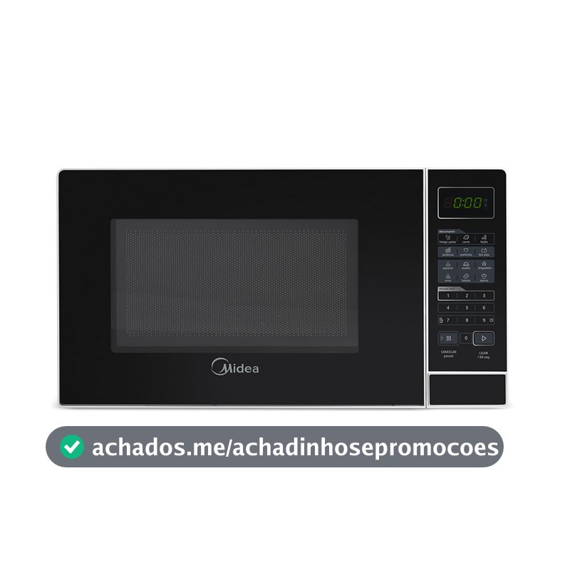 Micro-ondas 20L Branco Porta Preta Minuto Fácil Midea