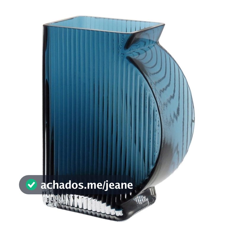 Vaso Decorativo Enfeite Casa 15x11x6cm Vidro Azul Marinella Planta Flores Suculenta Sala Jardim