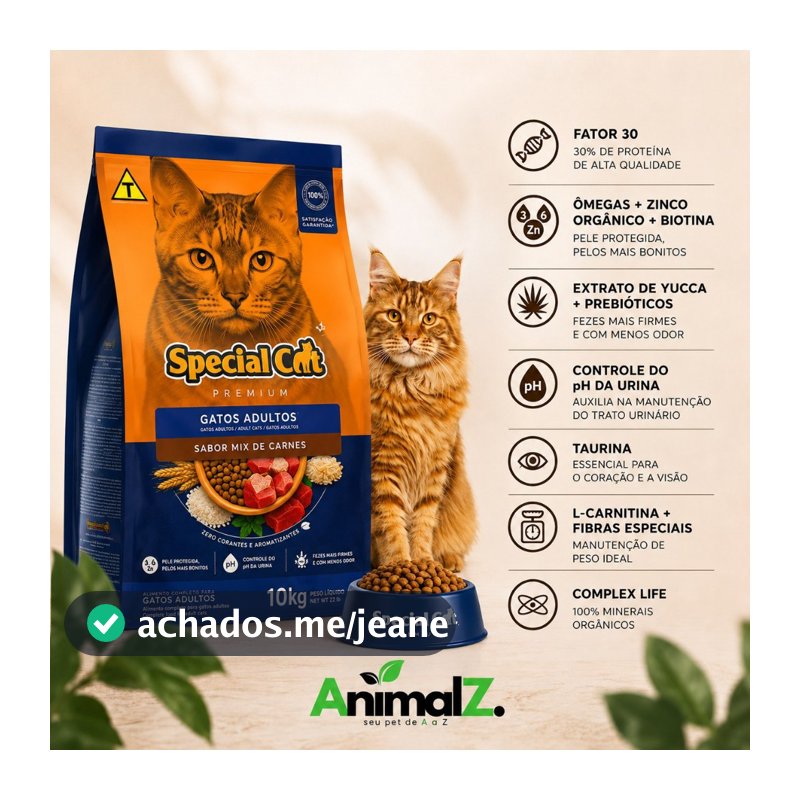 Ração Gato Adultos 10.1KG Special Cat Sabor Mix de Carnes