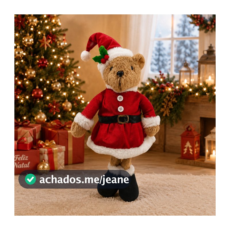 Urso em Pé Menina Para Decorações de Natal - 54cm Ursa Decoração Natal
