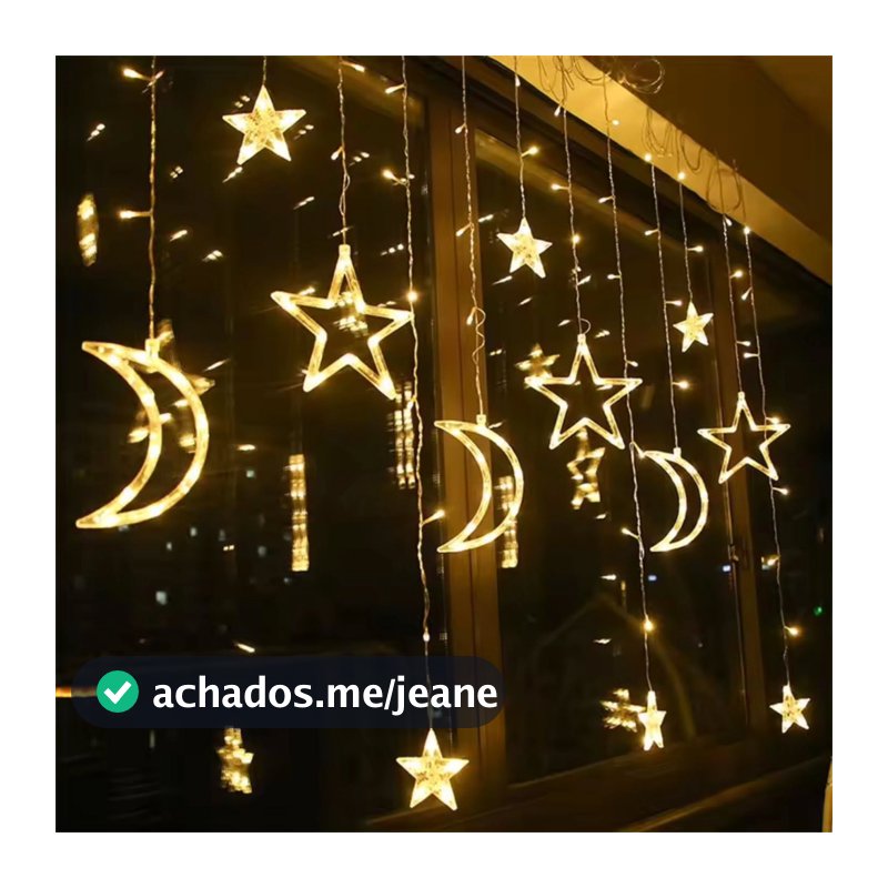 Cascata Cordão Céu Estrelado 138 LED Com 8 Funções 3 metros Pisca Pisca Marca V8 220V
