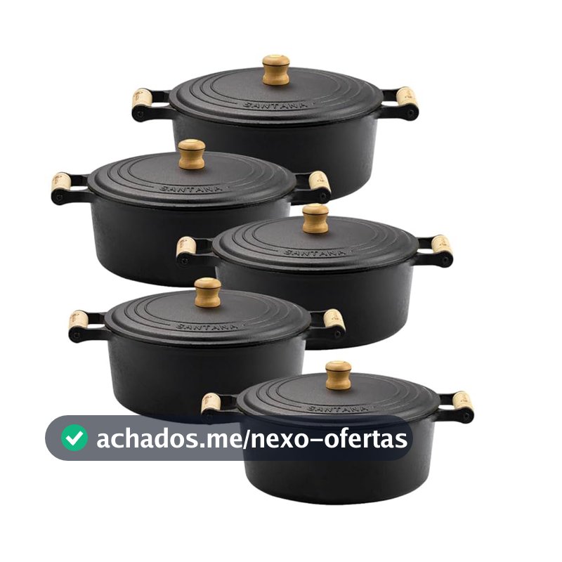 Panela de ferro com alça de madeira cm