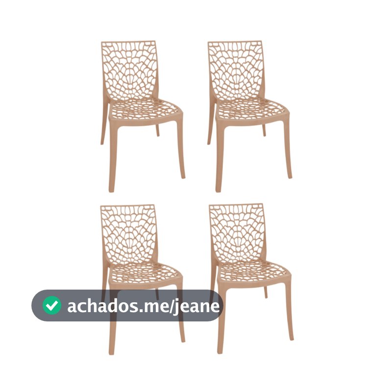 4 Cadeira de Jantar Gruvyer Nude Escritorio Area Goumet Reforçada Resistente Envio Rapido Promoção!!