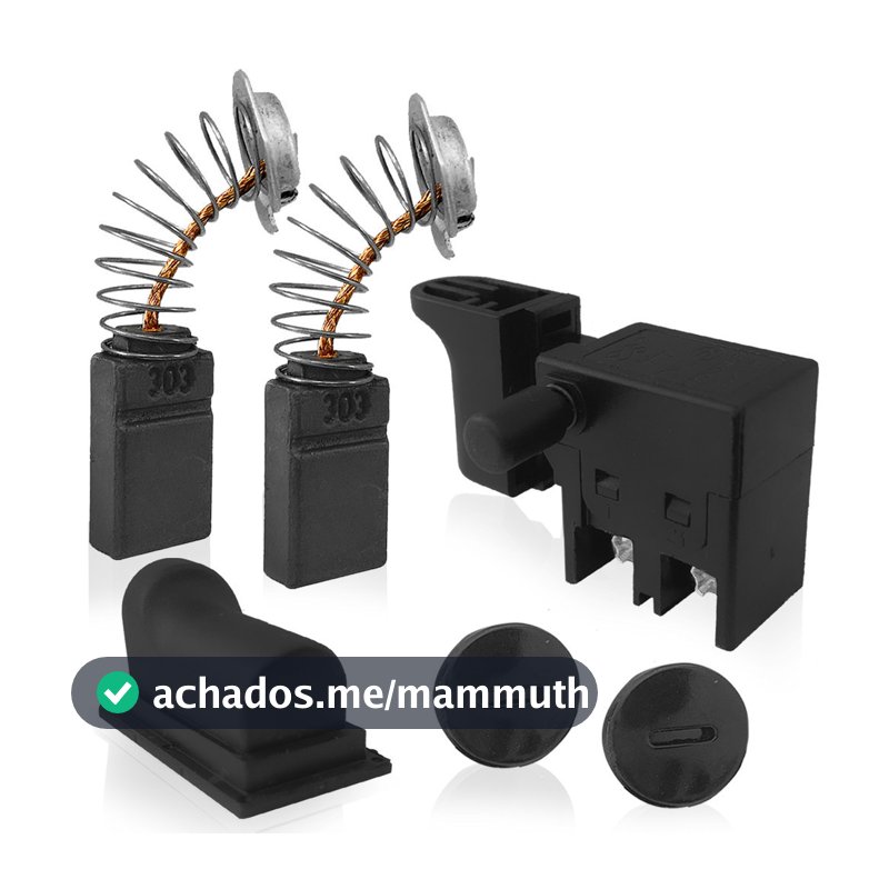 Kit 4100 Interruptor Com Protetor  Carvão e Tampa Para Serra Mármore