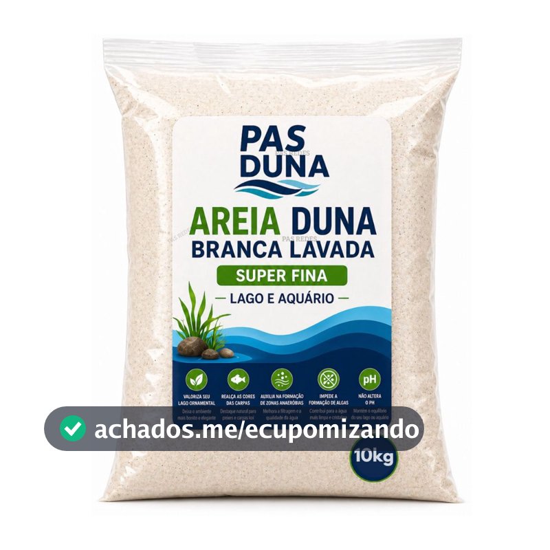 Areia De Duna Branca Super Premium Saco Aquários Lagos até 10kg