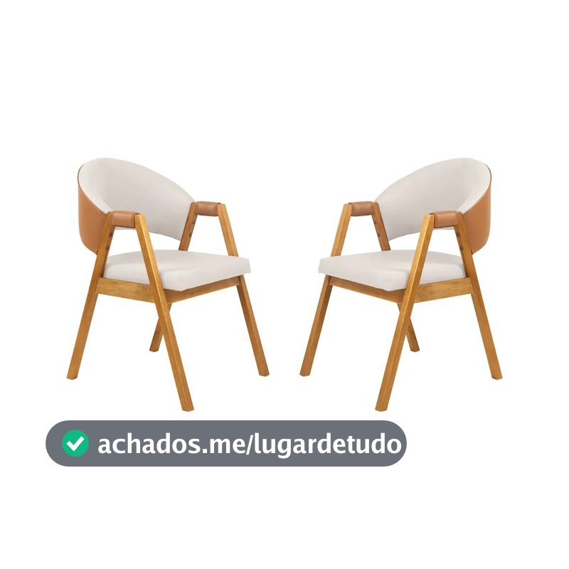 Kit 2 Cadeira de Jantar Estofada Litch - Wood Prime