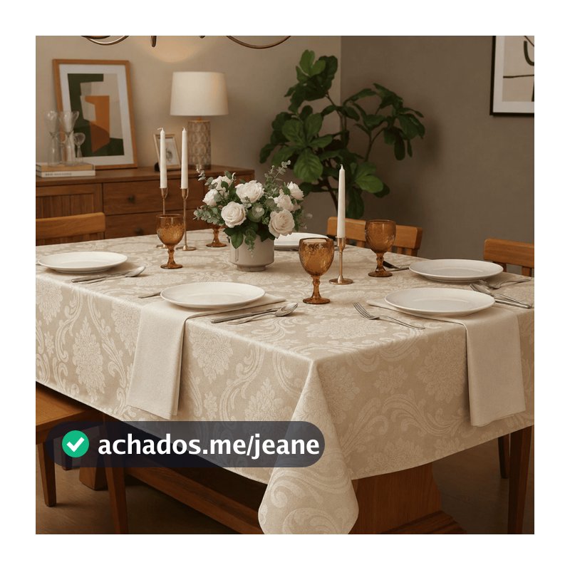 Toalha De Mesa Tecido Jacquard Retangular Durável e Elegante 4/6/8 Lugares Luxo Promoção