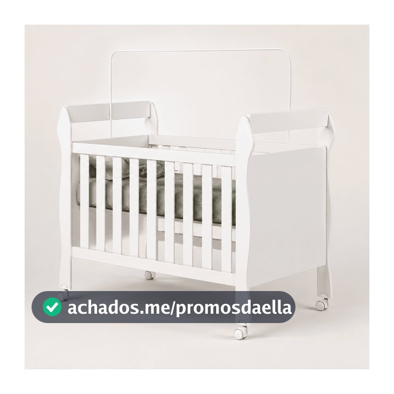 Berço Americano Soninho Vira Mini Cama Branco Rodízios Design Moderno Compacto Quartos Infantil Colchão Incluso - AV
