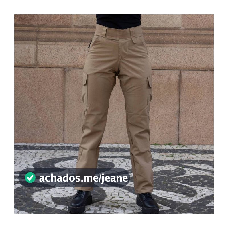 Calça Tática Feminina Cargo Camping Pesca Pescaria Caça Reforçada Resistente 6 bolsos Skate Trilha