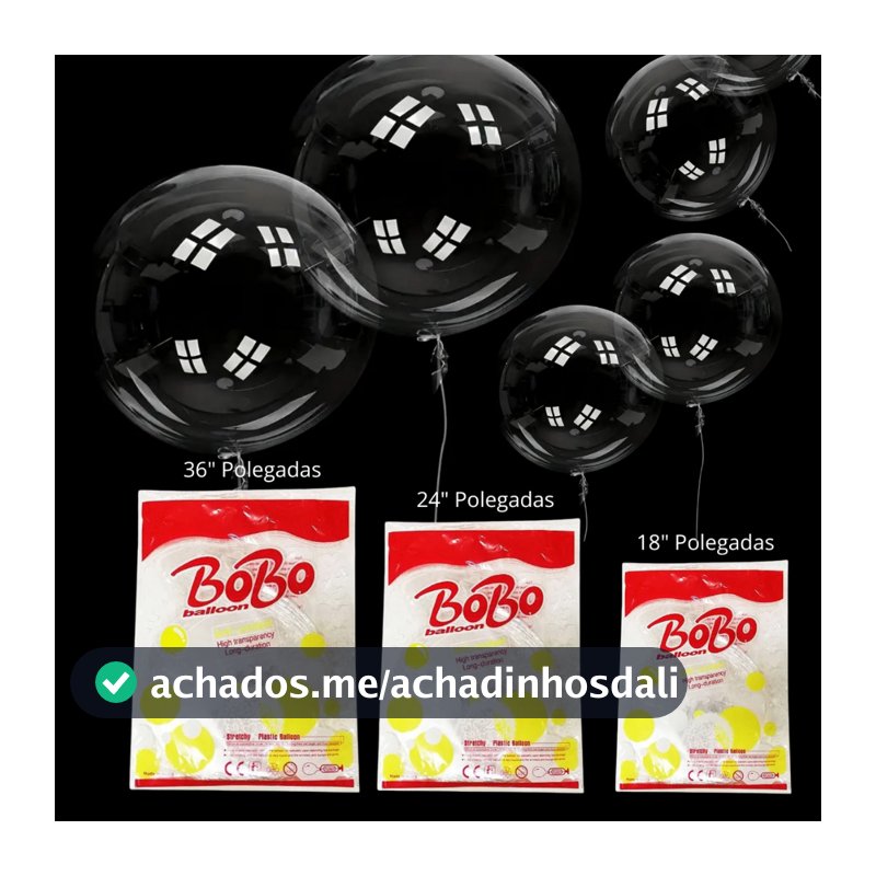 Balão Bubble Bolha Transparente 18" 24" 36" Polegadas Festa Decoração Brilho