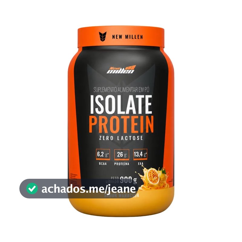 Whey Protein Isolado Zero Lactose Isolate Protein 900g New Millen