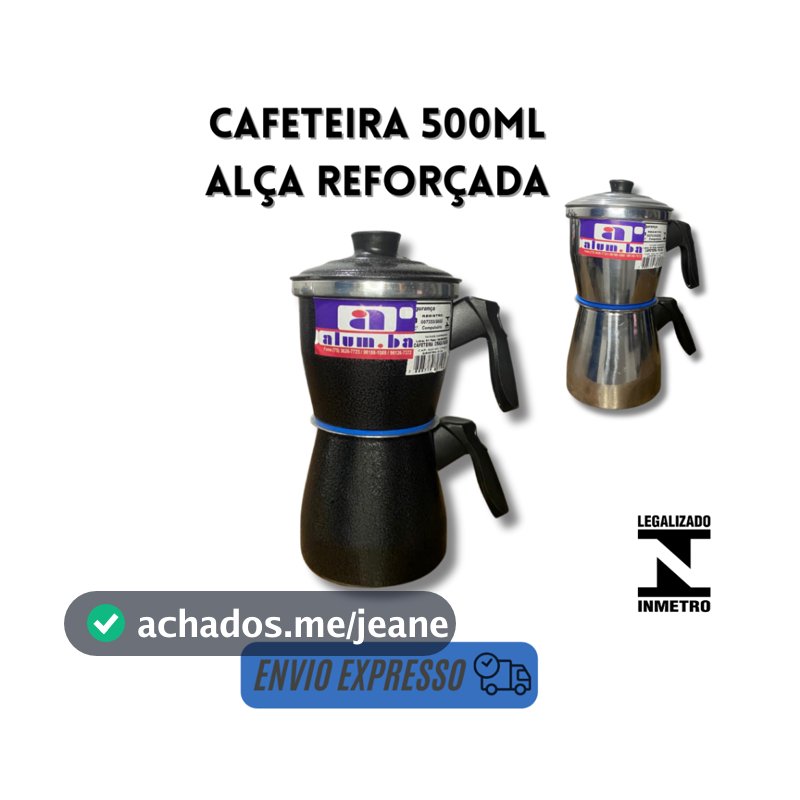 Cafeteira Alumínio 500ml Italiana Fogão Café Expresso Manual Portátil Durável Resistente Casa