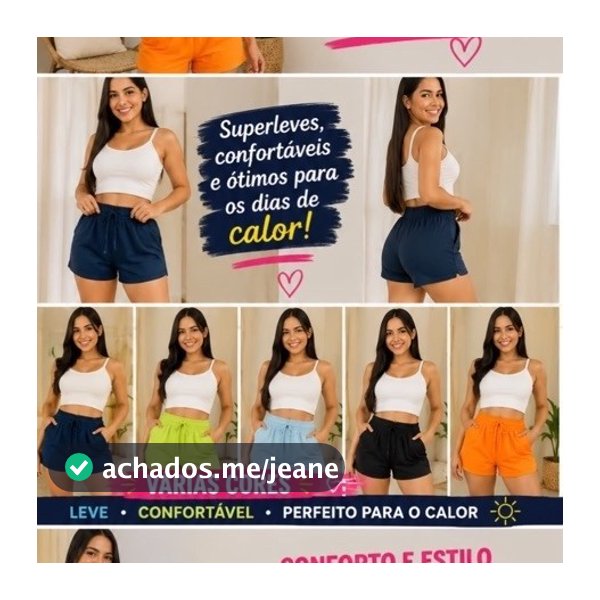 Kit 3 Shorts Femininos cores sortidas P M g gg