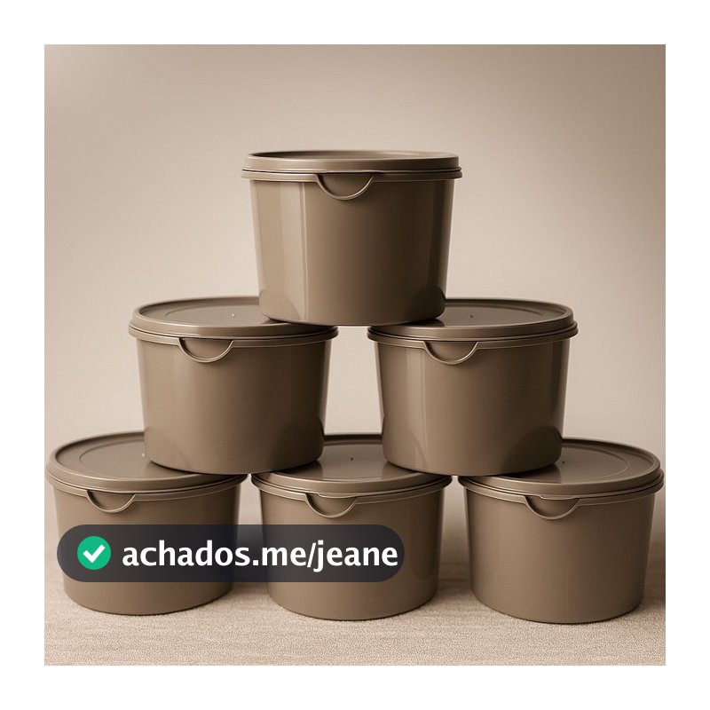 KIT POTES COZINHA 6 POTES REDONDOS 1L